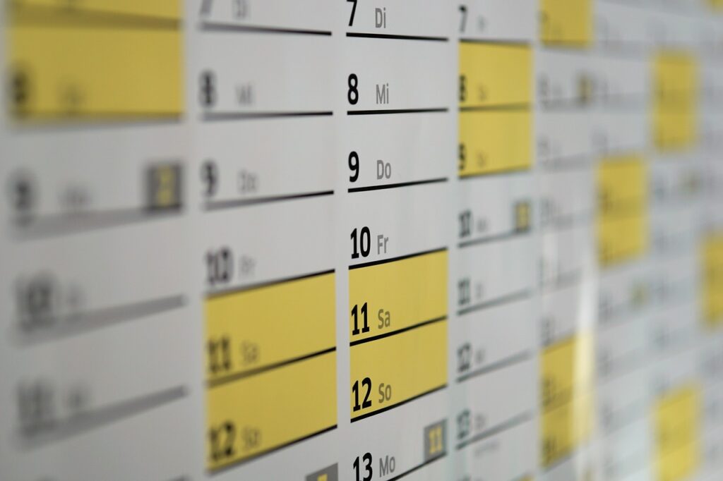 Calendrier de la paye