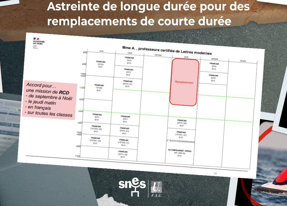 Astreinte de longue durée pour des remplacements de courte durée