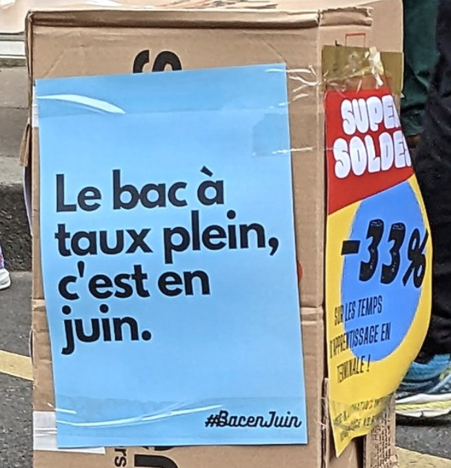 Le bac à taux plein, c'est en juin.