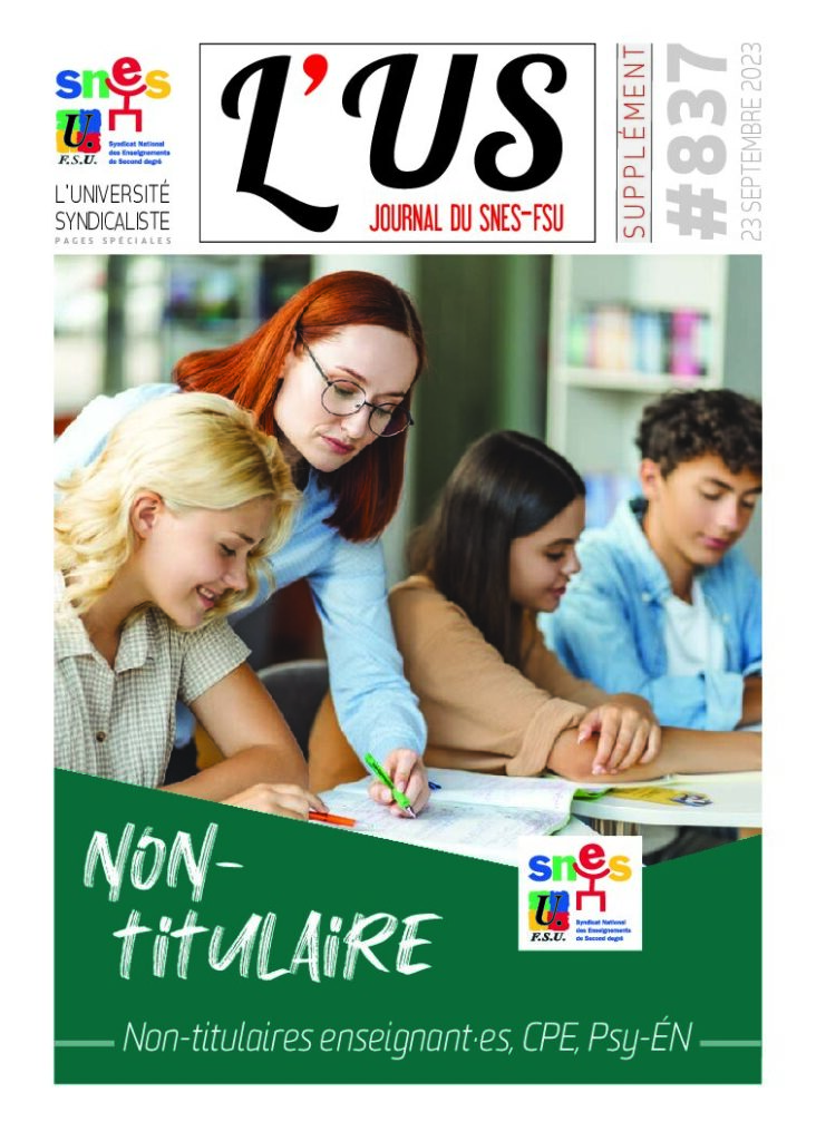 Non-titulaires – Supplément de l’US n°837 pour la rentrée 2023