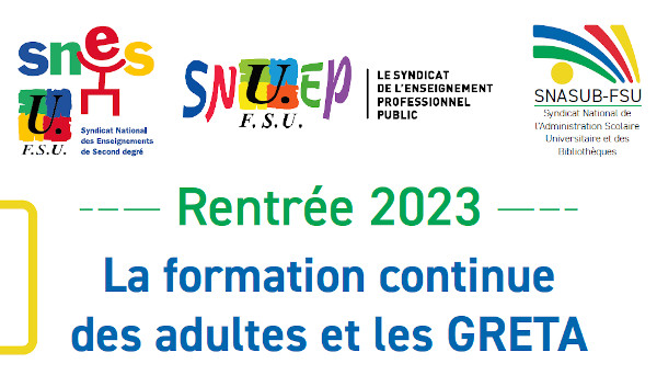 Rentrée 2023 : la formation continue des adultes et les GRETA