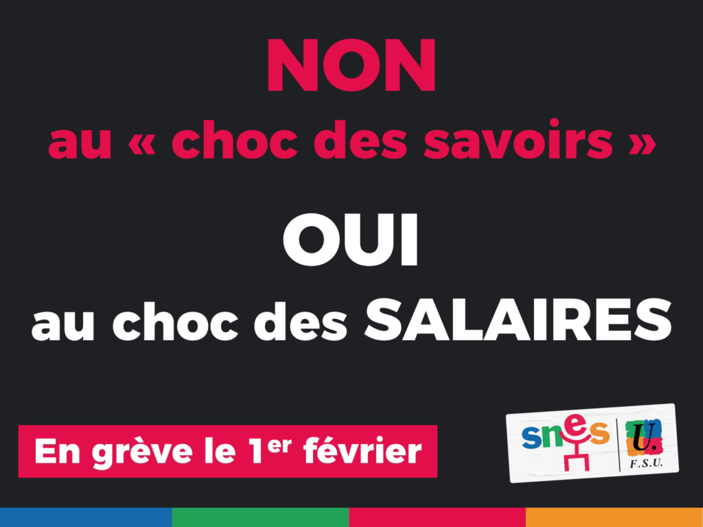 NON au "choc des savoirs"

OUI au choc des SALAIRES