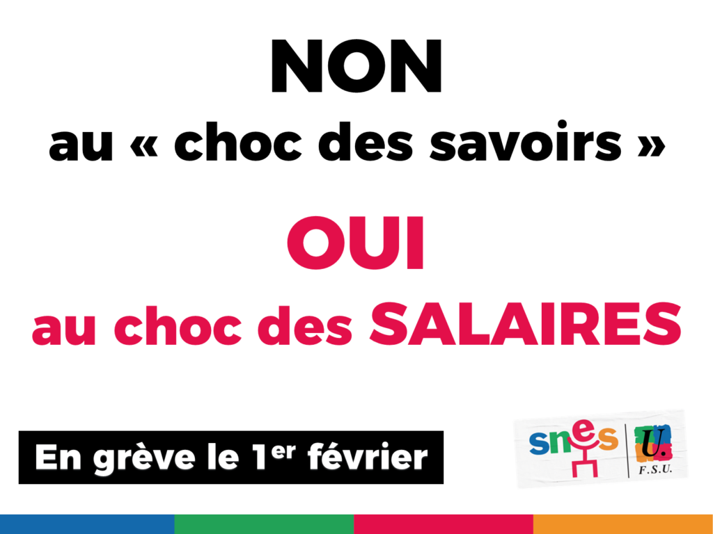 NON au "choc des savoirs"

OUI au choc des SALAIRES