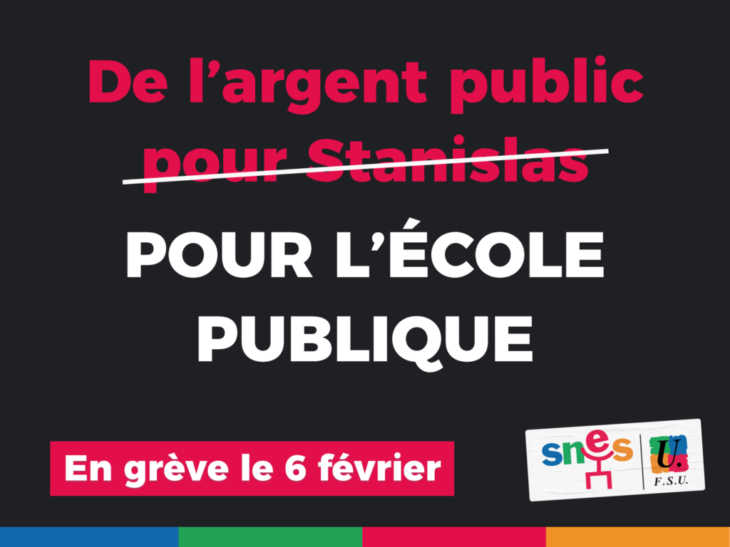 De l'argent public pour l'École publique.

En grève le 6 février