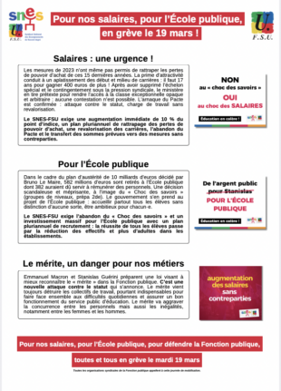 Tract grève 19 mars