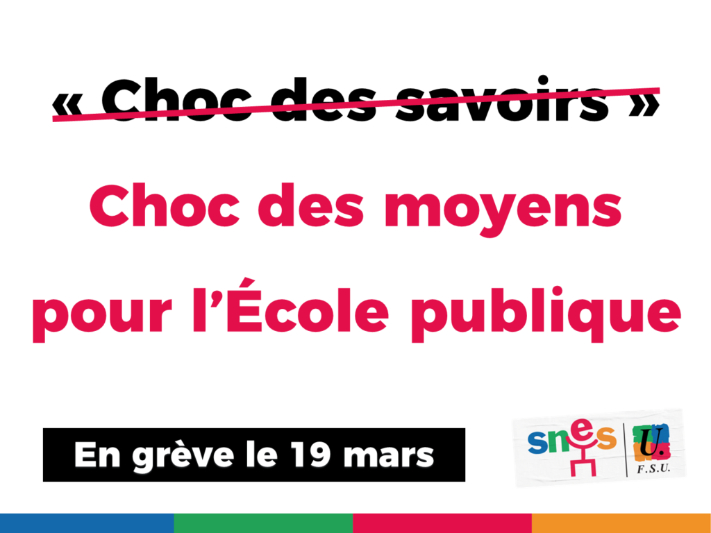 Choc des moyens pour l'École publique