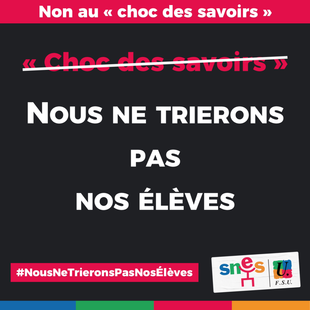 Nous ne trierons pas nos élèves! Non aux groupes de niveaux!