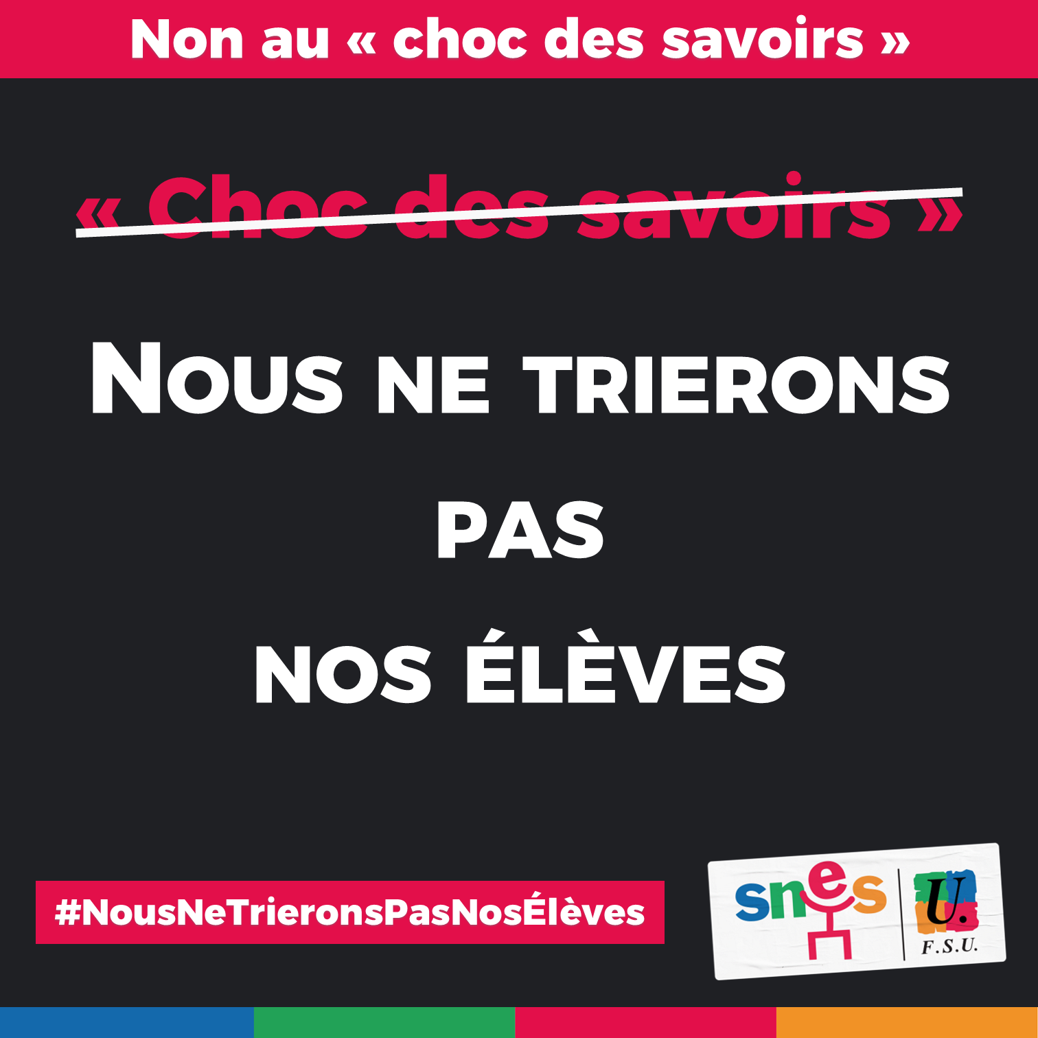 Nous ne trierons pas nos élèves! Non aux groupes de niveaux!