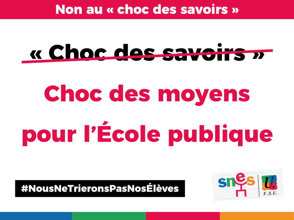 Choc des moyens pour l'École publique