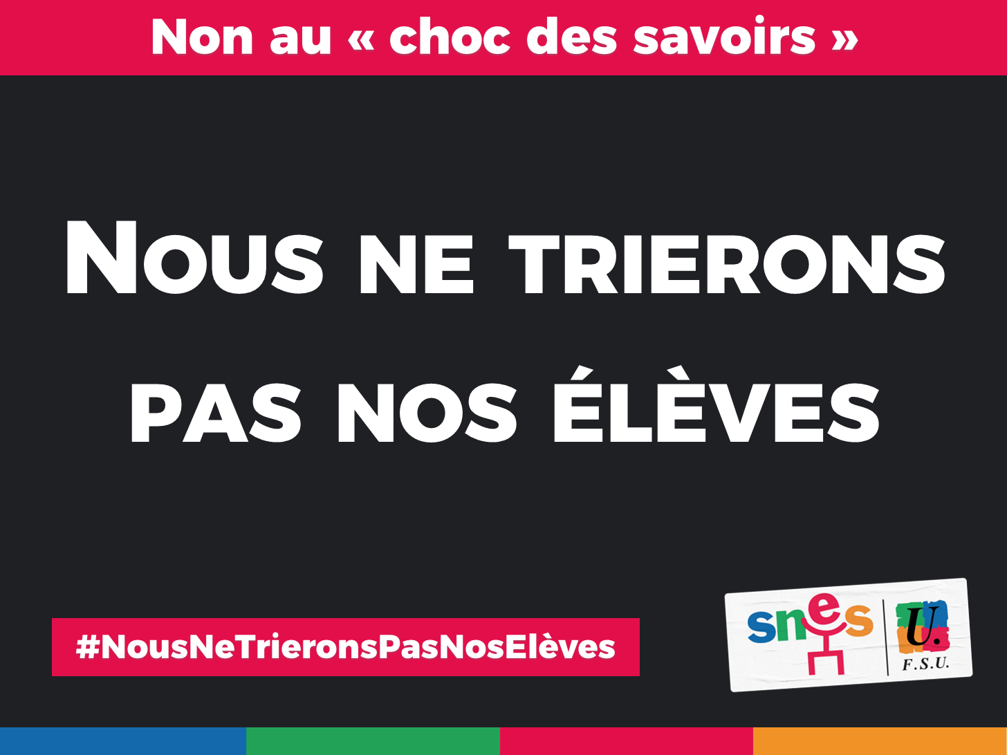 Nous ne trierons pas nos élèves !