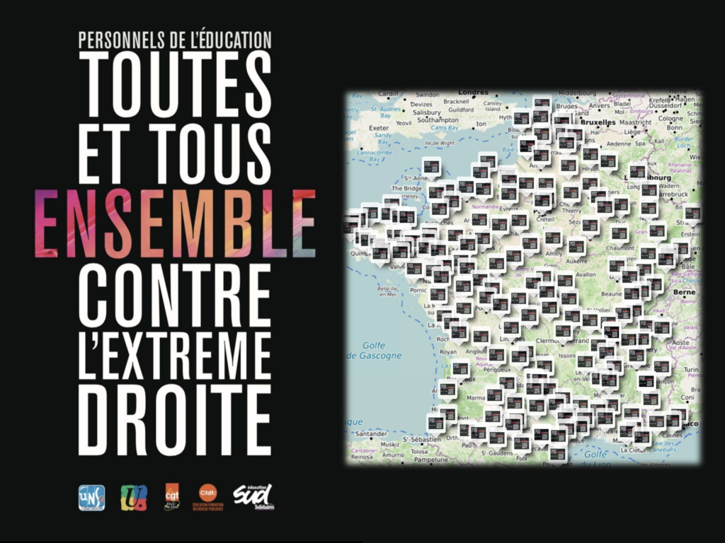 Carte des manifestations 15 et 16 juin 2024