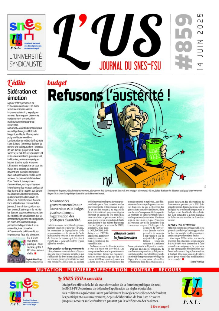 L’US n°859 du 14 juin 2025