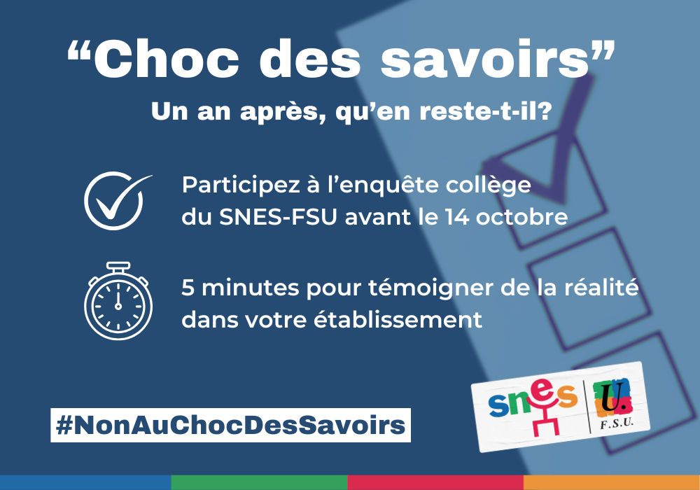Enquête "choc des savoirs" 2025