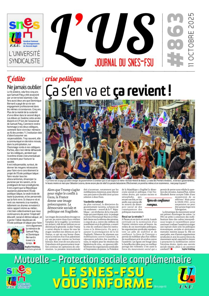 L’US n°863 du 11 octobre 2025