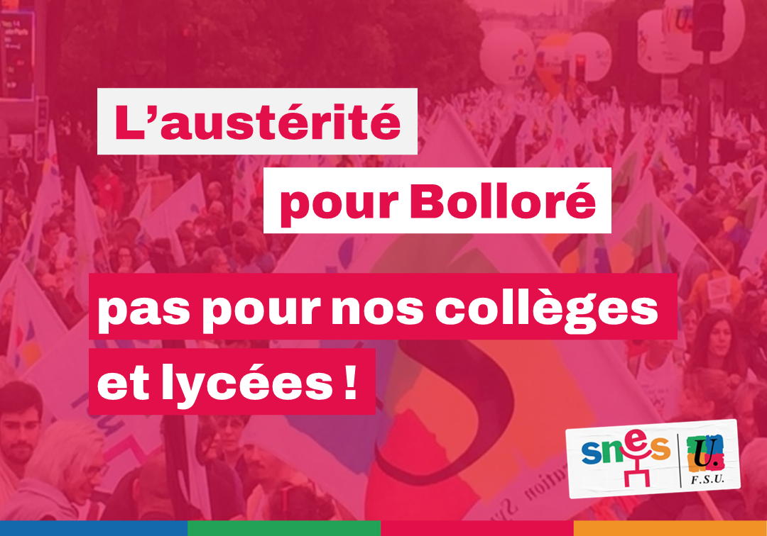 L'austérité pour Bolloré pas pour nos collèges et nos lycées !