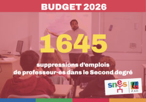 Budget 2026 : suppression de postes dans le second degré