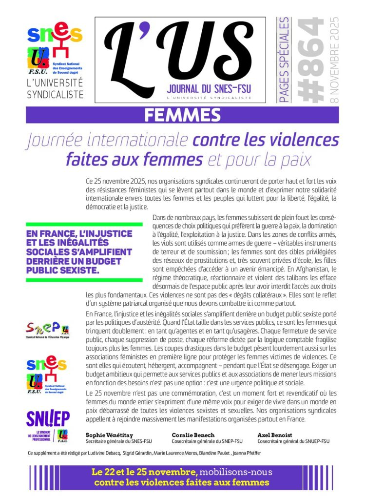 Femmes – Supplément de l’US n°864