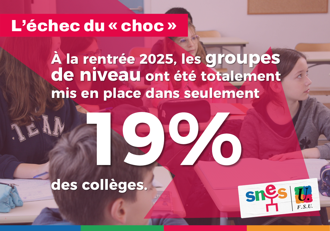 Groupes de niveau dans seulement 19% des collèges !
