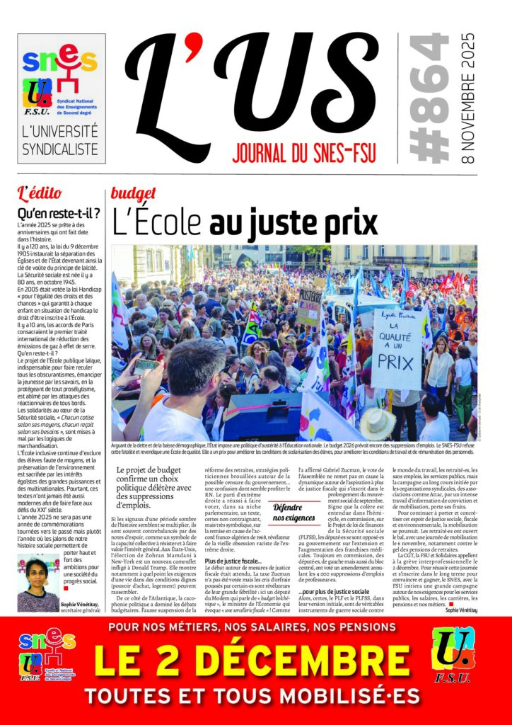 L’US n°864 du 8 novembre 2025