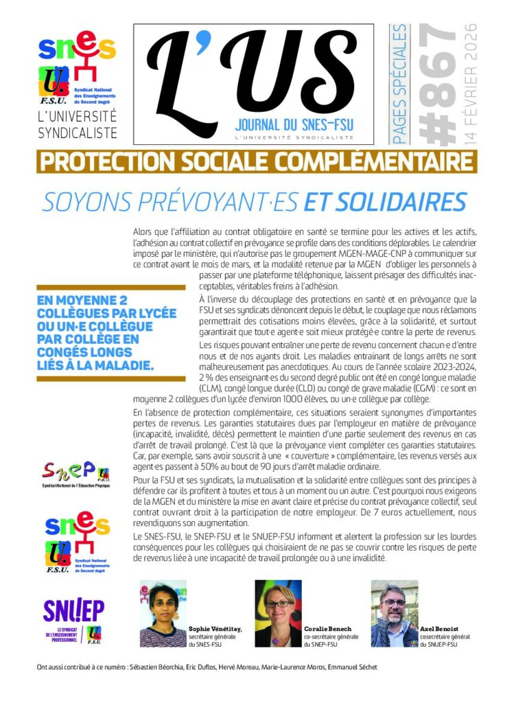 Protection sociale complémentaire – Supplément de l’US n°867