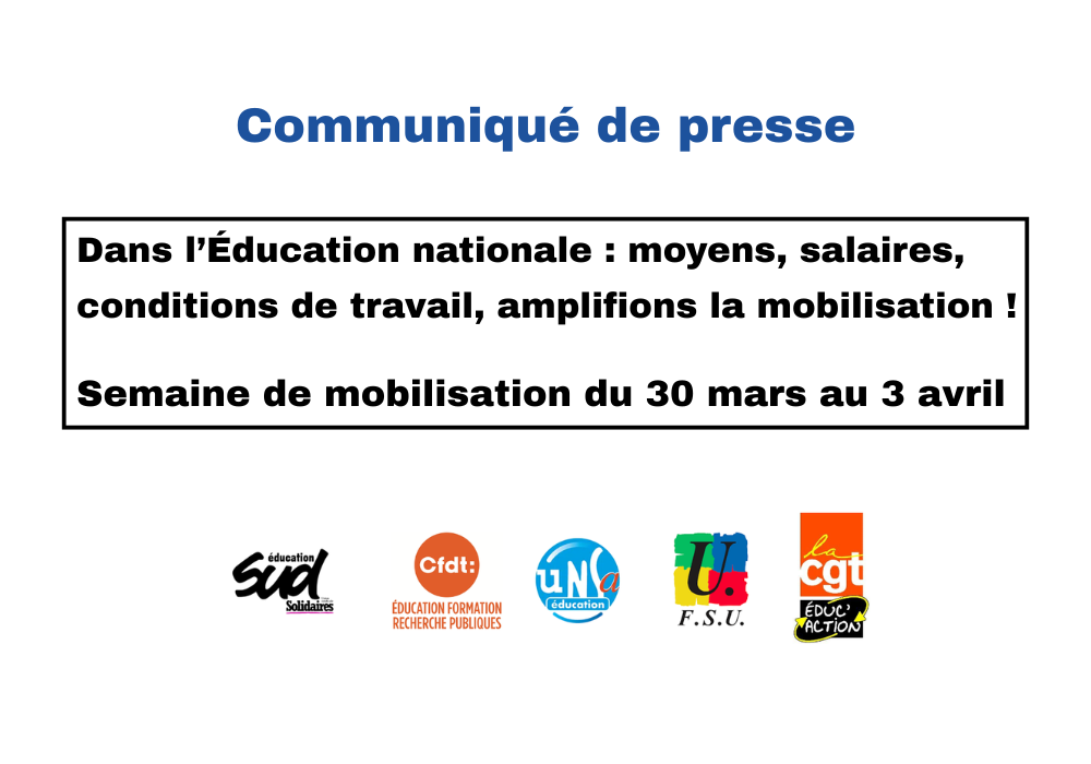 Communiqué 20 mars