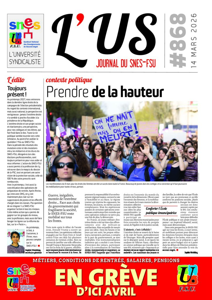 L’US n°868 du 14 mars 2026