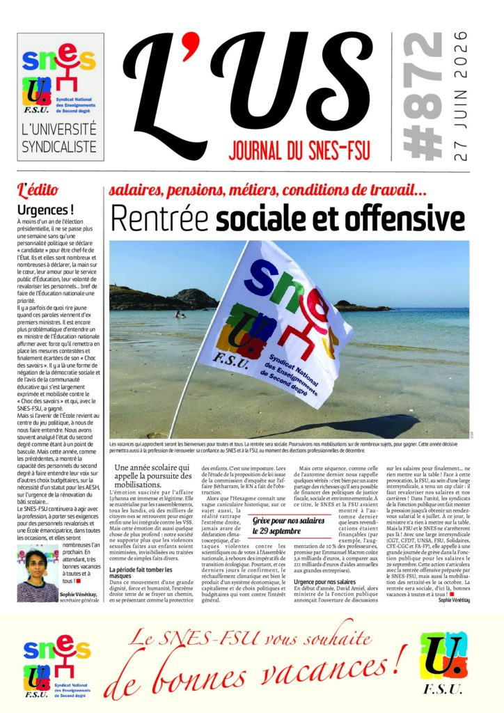 L’US n°872 du 27 juin 2026