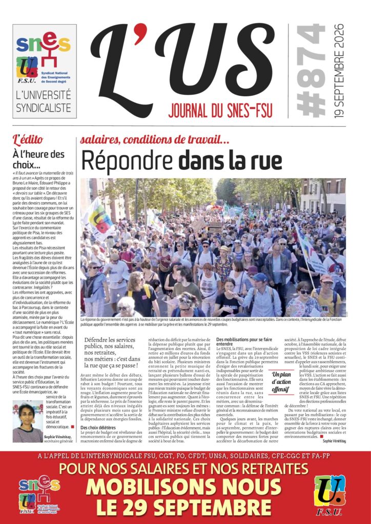 L’US n°874 du 19 septembre 2026