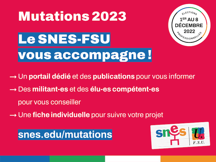 Mutations 2023 : le SNES-FSU vous accompagne